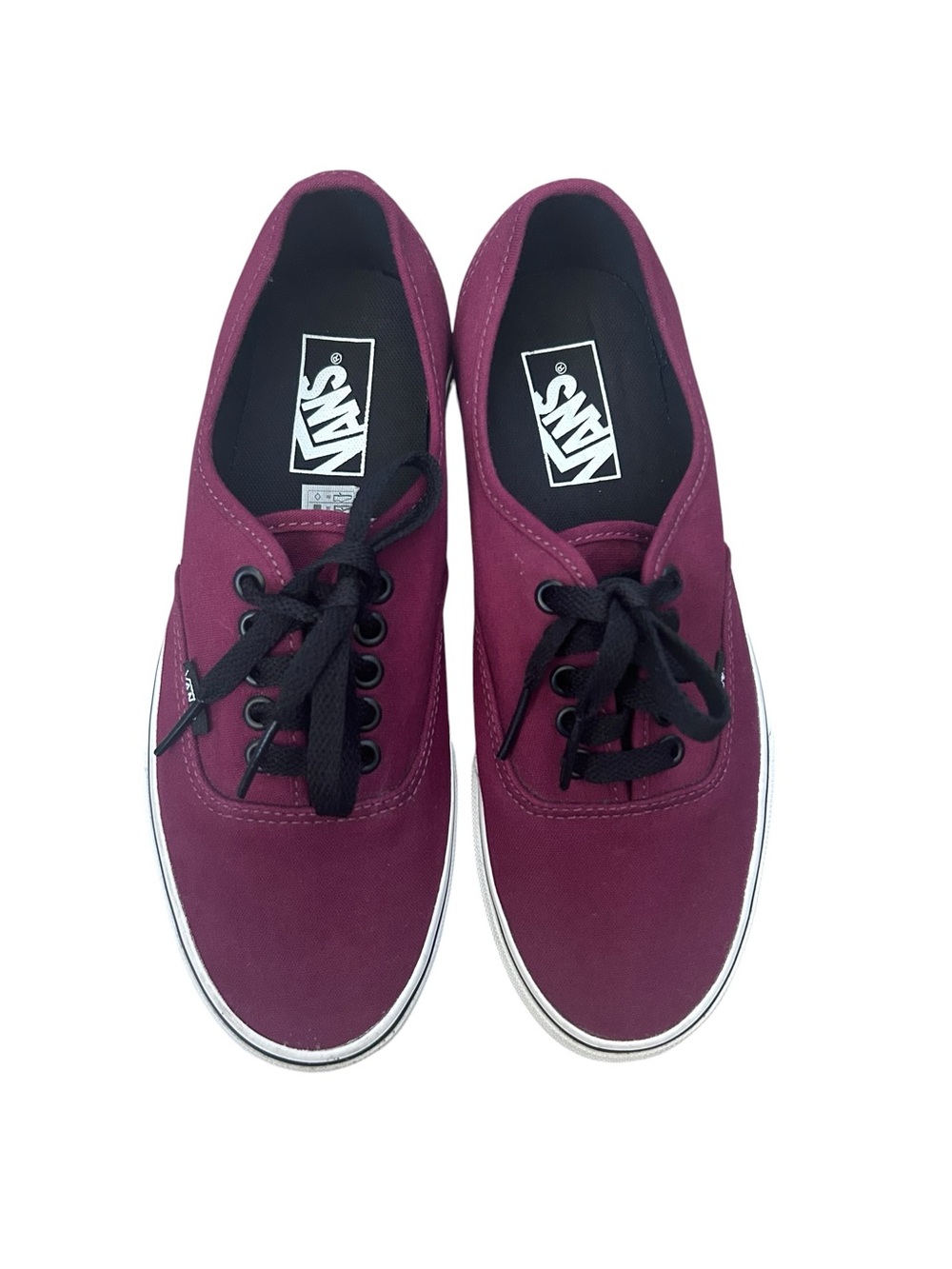 Vans Authentic Burgundy (Maroon) Canvas Low-Top Sneakers Size Mns 7 Wms 8.5